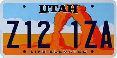 UT license plate Z121ZA