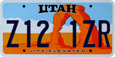 UT license plate Z121ZR