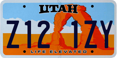 UT license plate Z121ZY