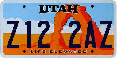 UT license plate Z122AZ