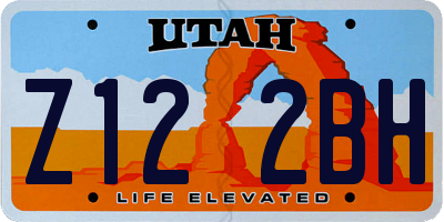 UT license plate Z122BH