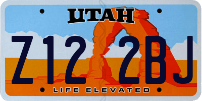 UT license plate Z122BJ