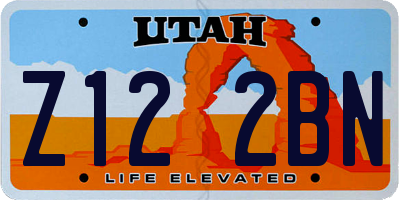 UT license plate Z122BN