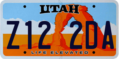 UT license plate Z122DA