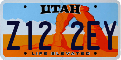 UT license plate Z122EY