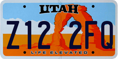 UT license plate Z122FQ