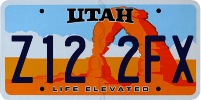 UT license plate Z122FX