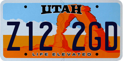 UT license plate Z122GD