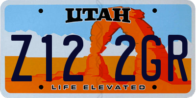 UT license plate Z122GR