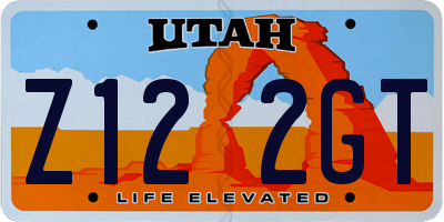 UT license plate Z122GT
