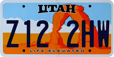 UT license plate Z122HW