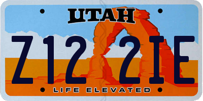 UT license plate Z122IE