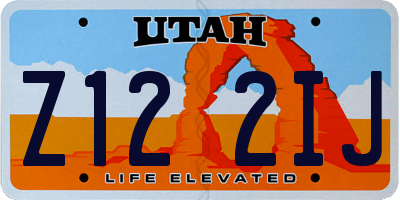 UT license plate Z122IJ
