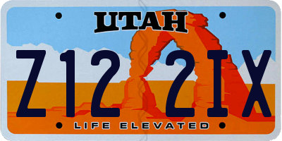 UT license plate Z122IX