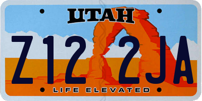 UT license plate Z122JA