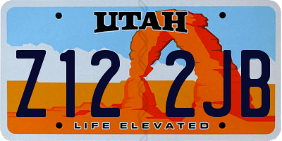UT license plate Z122JB