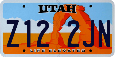 UT license plate Z122JN