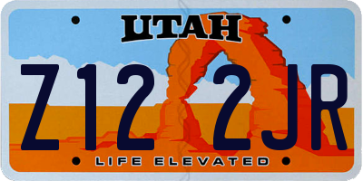 UT license plate Z122JR