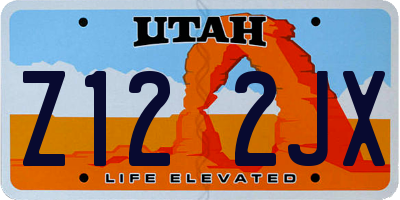 UT license plate Z122JX