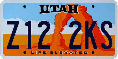 UT license plate Z122KS