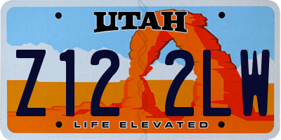 UT license plate Z122LW