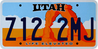 UT license plate Z122MJ