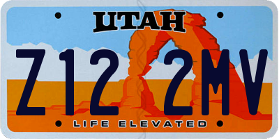 UT license plate Z122MV