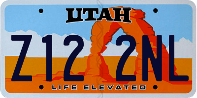 UT license plate Z122NL