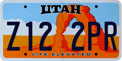 UT license plate Z122PR