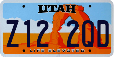 UT license plate Z122QD