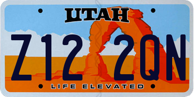 UT license plate Z122QN