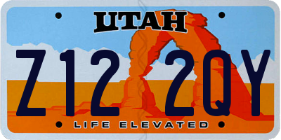 UT license plate Z122QY