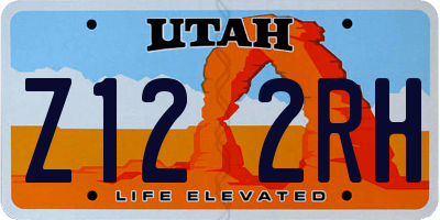 UT license plate Z122RH