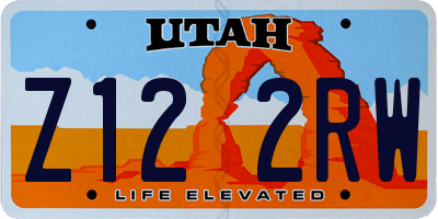 UT license plate Z122RW