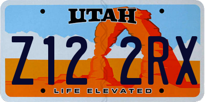 UT license plate Z122RX