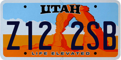UT license plate Z122SB