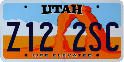 UT license plate Z122SC