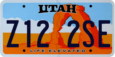 UT license plate Z122SE