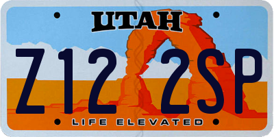 UT license plate Z122SP