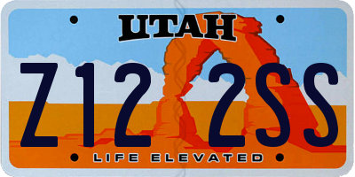 UT license plate Z122SS
