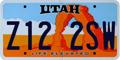 UT license plate Z122SW