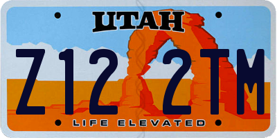 UT license plate Z122TM