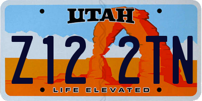 UT license plate Z122TN