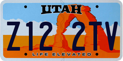 UT license plate Z122TV