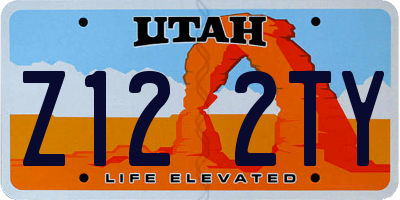 UT license plate Z122TY