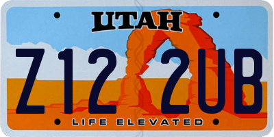 UT license plate Z122UB