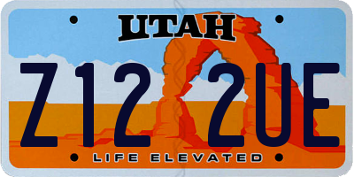 UT license plate Z122UE