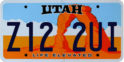 UT license plate Z122UI
