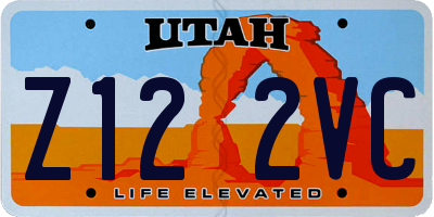 UT license plate Z122VC