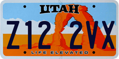 UT license plate Z122VX